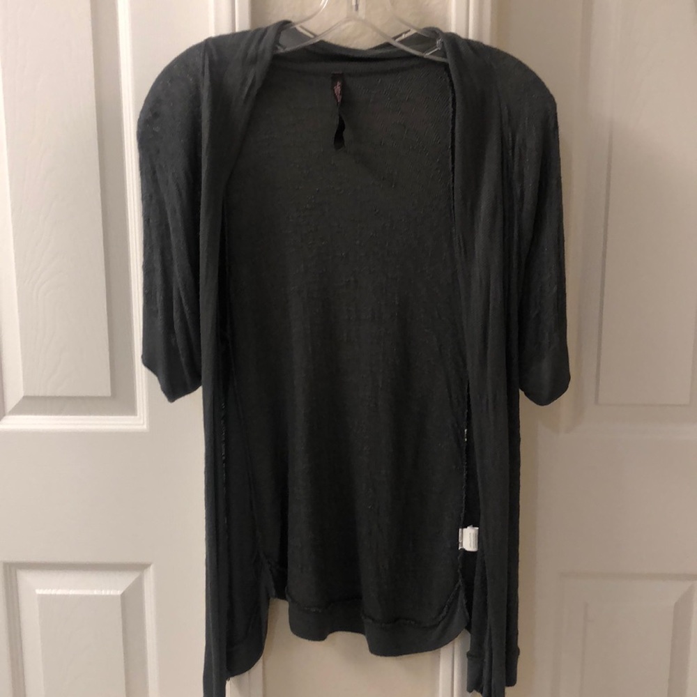 Dark Grey Short Sleeved Cardigan